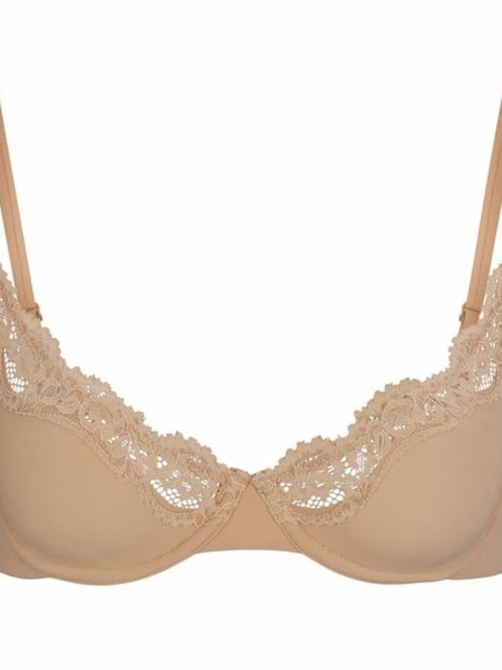 Women's SKIMS Clay Fits Everybody Lace Unlined Scoop Bra Size